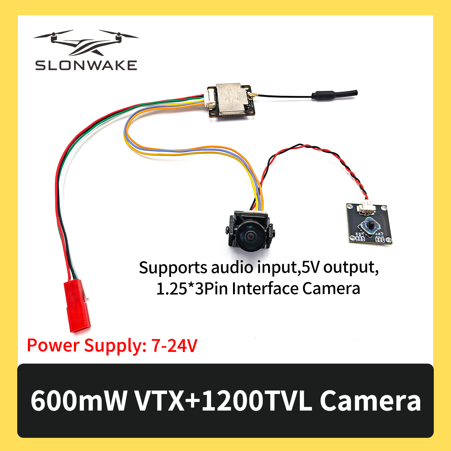 SLONWAKE 5.8G 600mW 7-24V FPV  - Drone Camera Wide Angle บทวิจารณ์และราคา
