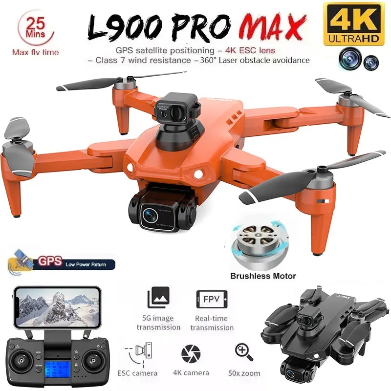 L900 Pro MAX GPS Drone 4K Prof - Drone Camera Wide Angle บทวิจารณ์และราคา