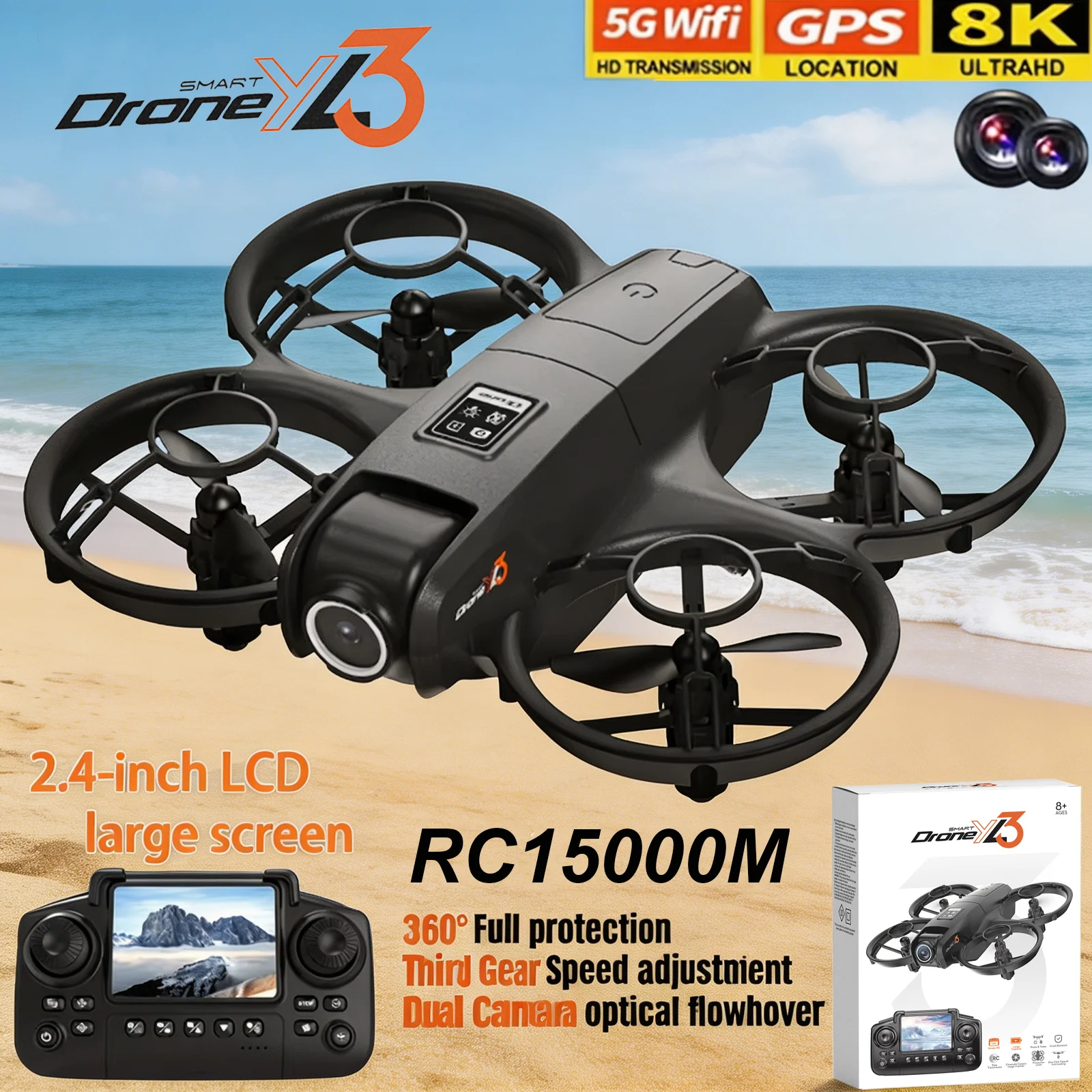 New YL3 RC Drone 8K 1080P Wide - Drone Camera Wide Angle บทวิจารณ์และราคา